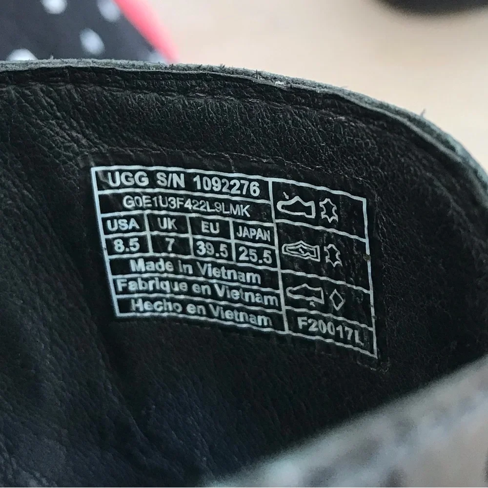 UGG Cammie Black Patient Leather platform Sandals Women’s Size 8.5 - Picture 8 of 8